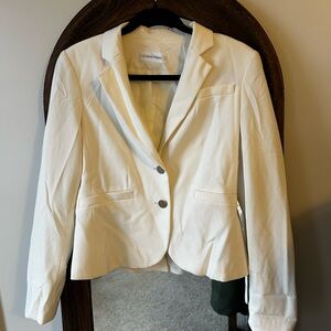 Calvin Klein Ivory Women's Two-Button Tailored Blazer